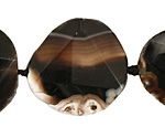 Black Agate Natural Edge Freeform Faceted Slab 30-33x24-30mm