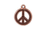 TierraCast Antique Copper (plated) Beaded Peace Pendant 19x23mm