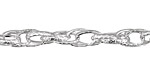 Silver (plated) Patterned Interlocking Oval Chain