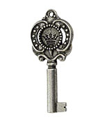 Nunn Design Antique Silver (plated) Small Key Pendant 48x21mm