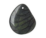 Tagua Nut Forest Green Groovy Slice 25-35x30-42mm