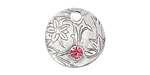Nunn Design Antique Silver (plated) Decorative Small Circle Tag w/ Rose Crystal 20mm