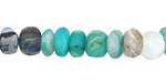 Peruvian Blue Opal Irregular Rondelle 5-8x10-12mm