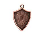 Nunn Design Antique Copper (plated) Crest Shield Bezel Pendant 20x30mm