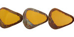 Czech Glass Goldenrod Stone Picasso Chunky Table Cut Nugget 19x16mm