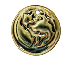Earthenwood Studio Ceramic Bottle Green Round Earth Pendant 36mm