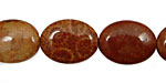 Fossil Coral (red) Flat Oval 20x15mm