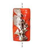 Grace Lampwork Electric Orange Metallic Kalera 26-27x38-39mm
