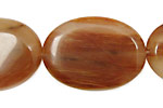 Red Line Quartz Flat Oval 35x25mm