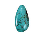 Chinese Turquoise Flat Freeform Pendant 21-29x26-35mm