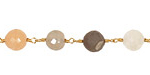 Moonstone (multi) Faceted Round Gold (plated) Bead Chain