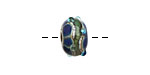 Grace Lampwork Deep Blue Ocean Rondelle 9x14mm