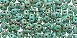 Opaque Turquoise Picasso SuperDuo 2x5mm Seed Bead