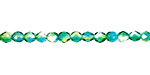 Czech Fire Polished Glass Dual Coated Blueberry/Pear Round 4mm