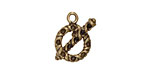 Antique Brass (plated) Multi-Bezel Roped Toggle Clasp 13x17mm, 22x7mm