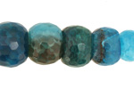 Sky Blue Line Agate Faceted Rondelle Graduated 6-13x11-21mm