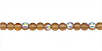 Czech Glass Smoky Topaz AB Round 4mm