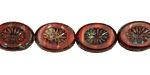 Czech Glass Pomegranate Oval w/ Star Window 14x10mm