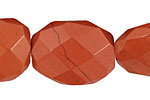 Red Jasper Faceted Irregular Flat Oval 28-29x20-22mm