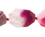 Ruby Line Agate Faceted Flat Slab 29-34x22-25mm