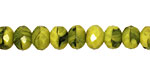 Czech Glass Retro Chartreuse Fire Polished Rondelle 6x9mm