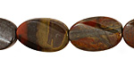 Red Tiger Iron Twisted Flat Oval 20x13mm