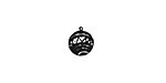 Round Ornament Tiny Rubber Stamp 10x11mm
