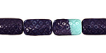 Czech Glass Blue Nile Patterned Rectangle 14x8mm