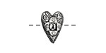 Green Girl Pewter Locked Heart Button 17x23mm