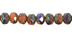 Czech Glass Mixed Berry Bush Fire Polished Rondelle 6x9mm