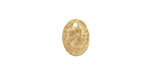 Brass Hammertone Small Flat Oval 10x13mm