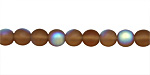 Czech Glass Matte Smoky Topaz AB Round 6mm