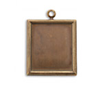 Vintaj Natural Brass Rectangle Bezel Pendant 25x28mm