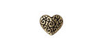 TierraCast Antique Brass (plated) Heart Scroll Bead 10x11mm