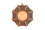 Stampt Antique Copper (plated) Bagua Round Setting 13mm