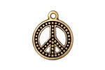 TierraCast Antique Gold (plated) Beaded Peace Pendant 19x23mm