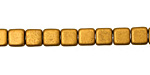 Czech Glass Matte Metallic Goldenrod Square 6mm