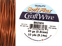 Soft Flex Brown Craft Wire 20 gauge, 10 yards