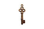 Vintaj Natural Brass Key Double Sided Charm 8x24mm