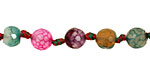 Multi-Color Fire Agate Faceted Round 8mm