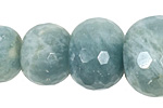 Aquamarine Faceted Rondelle Graduated 9-28mm