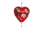 Grace Lampwork Regal Red Metallic Heart 19-20mm