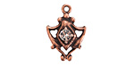 Nunn Design Antique Copper (plated) Medallion Crystal Charm 15x20mm