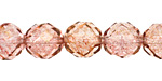 Czech Fire Polished Glass Luster Transparent Topaz/Pink Round 12mm