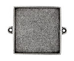Nunn Design Antique Silver (plated) Grande Square Bezel Link 34x42mm