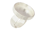 Silver (plated) Adjustable Ring Circle Bezel 23mm