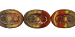 Czech Glass Sunrise Dotted Window Oval 18x13mm