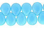 Czech Glass Milky Aquamarine Teardrop 12x16mm