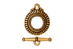 TierraCast Antique Gold (plated) Sunburst Toggle Clasp 21x16mm, 20mm Bar