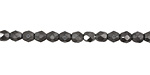 Czech Fire Polished Glass Matte Hematite Round 4mm